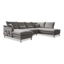 Sulankstoma kampinė sofa pilkos spalvos (su dešiniuoju kampu/„U“ formos) Charming Charlie – Miuform