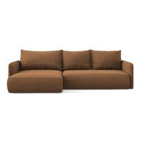 Oranžinės spalvos sulankstoma/su sandėliavimo vieta kampinė sofa (su kairiuoju kampu) Nanea – Makamii