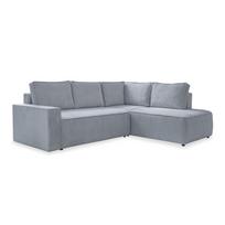 Iš kordinio velveto sulankstoma kampinė sofa šviesiai pilkos spalvos (su dešiniuoju kampu) Brave Dave – Miuform