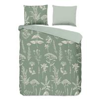 Iš flanelės dvigulė/itin ilga patalynė žalios spalvos 200x220 cm Herbs – Good Morning