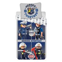 Mėlynos spalvos/pilkos spalvos iš medvilnės viengulė vaikiška patalynė 140x200 cm Playmobil – Jerry Fabrics