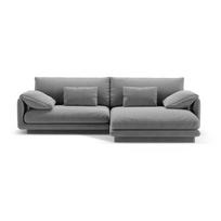 Iš velveto kampinė sofa šviesiai pilkos spalvos (su dešiniuoju kampu/su gultu) Torino – Micadoni