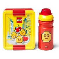 Geltonos ir raudonos spalvos užkandžių dėžutės ir gertuvės rinkinys LEGO® Iconic