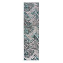Kilimas pilkos spalvos/turkio spalvos 60x230 cm Marbled – Flair Rugs