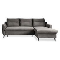 Tamsiai pilka aksominė kampinė sofa-lova Miuform Stylish Tent, dešinysis kampas