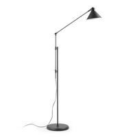 Juodos spalvos pastatomas šviestuvas (aukštis 220 cm) su metaliniu gaubtu Dione – Kave Home