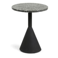 Apvalios formos sodo šoninis staliukas su terrazzo stalviršiu ø 40 cm Melano – Kave Home