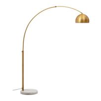 Auksinės spalvos pastatomas šviestuvas (aukštis 160 cm) su metaliniu gaubtu Madali – Kave Home