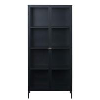 Iš metalo vitrina juodos spalvos 90x190 cm Carmel – Unique Furniture