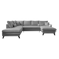 Pilkos spalvos U formos sofa-lova Miuform Charming Charlie, kairysis kampas
