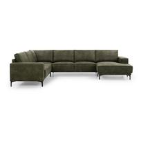 Iš dirbtinės odos kampinė sofa žalios spalvos (su dešiniuoju kampu) Copenhagen – Scandic