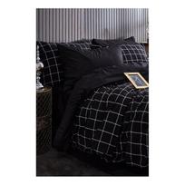 Dvigulė/itin ilga patalynė juodos spalvos su paklode/4 dalių 200x220 cm Geometric – Mila Home