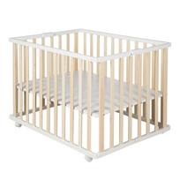Maniežas vaikams baltos spalvos/natūralios spalvos 100x75 cm – Roba