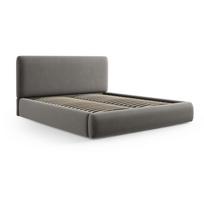 Dvigulė lova pilkos spalvos audiniu dengta su sandėliavimo vieta su lovos grotelėmis 140x200 cm Colonel – Cosmopolitan Design
