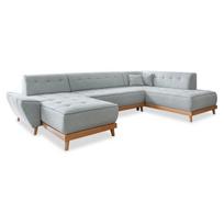 Šviesiai pilka sofa-lova U formos Miuform Dazzling Daisy, dešinysis kampas