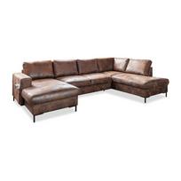 Ruda U formos sofa-lova iš dirbtinės odos Miuform Lofty Lilly Vintage, dešinysis kampas
