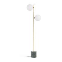 Žalios ir auksinės spalvos grindų šviestuvas su stikliniu gaubtu (aukštis 161 cm) Lonela - Kave Home