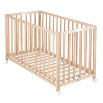 Vaikiška lovelė natūralios spalvos ant ratukų 60x120 cm Fold up – Roba