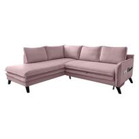 Rožinės spalvos sofa-lova Miuform Charming Charlie L, kairysis kampas