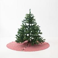 Iš lino apvalios formos kilimas po eglute raudonos spalvos ø 125 cm Red Gingham – Linen Tales