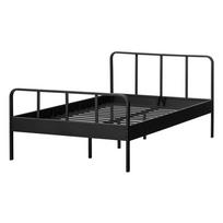 Viengulė lova juodos spalvos su lovos grotelėmis iš metalo 120x200 cm Mees – WOOOD