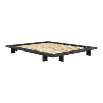 Juoda dvigulė lova iš pušies medienos su grotelėmis 160x200 cm Japan - Karup Design