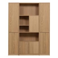 Modulinė knygų spinta natūralios spalvos iš ąžuolo 157x199 cm Modulair – vtwonen