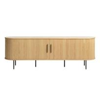 TV spintelė natūralios spalvos iš ąžuolo 56x180 cm Nola – Unique Furniture