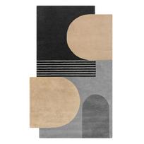 Rankų darbo juodos spalvos/pilkos spalvos iš vilnos kilimas 120x180 cm Lozenge Monochrome – Flair Rugs