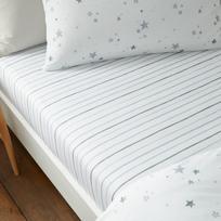 Baltos spalvos iš medvilnės vaikų patalynė vaikiškai lovai su guma 70x140 cm Stars – Bianca