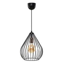 Juodos spalvos kabantis šviestuvas ø 24 cm su metaliniu gaubtu Fasah – Opviq lights