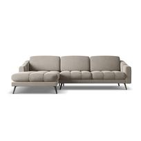 Smėlio spalvos iš velveto kampinė sofa (su kairiuoju kampu) Nalu – Makamii