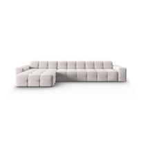 Šviesiai pilka aksominė kampinė sofa (kairysis kampas) Kendal - Micadoni Home