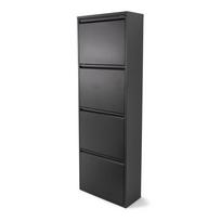 Juodos spalvos iš metalo atlenkiama spintelė batams 50x150x22 cm Billy – Spinder Design