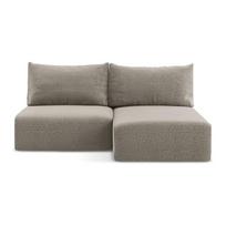 Smėlio spalvos sulankstoma/su sandėliavimo vieta kampinė sofa (su dešiniuoju kampu) Kalena – Makamii