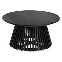 Juodas tikmedžio kavos staliukas Kave Home Irune, ⌀ 80 cm