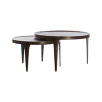 Apvalios formos kavos staliukai rudos spalvos 2 vnt. ø 75 cm Tobias – Light & Living