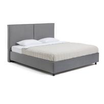 Pilkos spalvos dvigulė lova audiniu dengta su sandėliavimo vieta su grotelėmis 180x200 cm Myra Bold – Bonami Selection