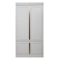 Šviesiai pilkos spalvos iš pušies masyvo drabužių spinta 110x215x62 cm Organize – WOOOD