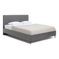 Pilkos spalvos dvigulė lova audiniu dengta su grotelėmis 180x200 cm Noira Slim – Bonami Selection