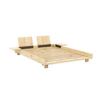 Iš pušies masyvo dvigulė lova natūralios spalvos su lovos grotelėmis 140x200 cm Social Bed – Karup Design