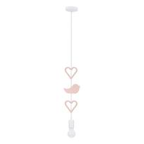 Baltos ir rožinės spalvos vaikiška lempa su metaliniu gaubtu Single - Candellux Lighting