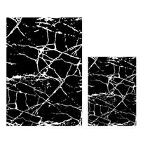 Vonios kilimėliai baltos spalvos/juodos spalvos 2 vnt. 60x100 cm Cracks – Mila Home