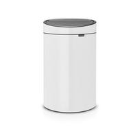 Iš plieno galima atidaryti palietus šiukšliadėžė baltos spalvos 40 l Touch Bin – Brabantia