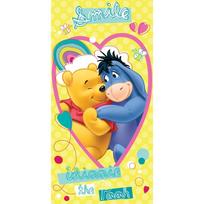 Geltonos spalvos iš medvilnės vaikiškas rankšluostis 70x140 cm Winnie the Pooh "Smile" – Jerry Fabrics