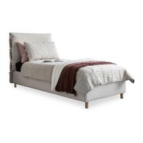 Smėlio spalvos minkšta viengulė lova su grotelėmis 90x200 cm Sleepy Luna - Miuform