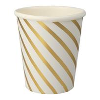 Iš popieriaus vienkartiniai puodeliai 8 vnt. Gold Swirl – Meri Meri