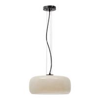 Pilkai smėlinės spalvos kabantis šviestuvas LED ø 38 cm su stiklo gaubtu Reig – Kave Home