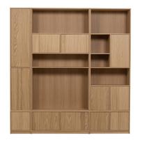 Modulinė knygų spinta natūralios spalvos iš ąžuolo 217x243 cm Modulair – vtwonen