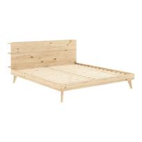 Natūralios spalvos dvigulė lova su grotelėmis 140x200 cm Retreat - Karup Design